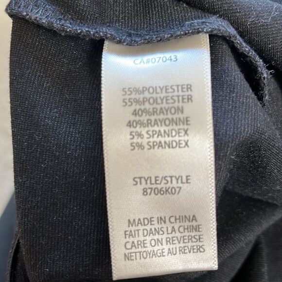 Max Studio Womens Slim Pants Sz M. Black Gray Striped Pull On - Picture 10 of 11